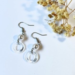 パール＆マーブルリングピアス