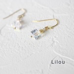 【SALE】キューブスワロフスキーのキラキラピアス