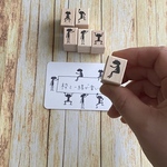 ラバースタンプ　枠と一緒に使いたい カエルシルエットはんこ6