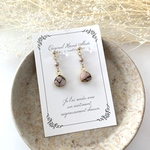 コッパー×ピンクオパールのアートなイヤリング