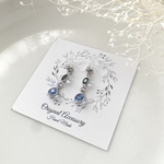 小ぶりでクールなダブルシャネルストーンイヤリング