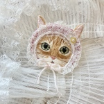 バブみ　茶トラ猫ちゃん　刺繍ブローチ/キーホルダー