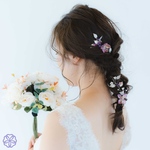 小枝アクセサリー『オーロラフラワー』ブライダル　結婚式　花嫁　ウェディング　成人式　卒業式　ヘアアクセサリー　髪かざり 成人式　卒業式　髪飾り　振袖　着物　和装　ヘアアクセサリー　かんざし　留袖