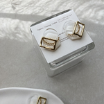 シェル ガラス (ピアス/イヤリング/ゴールド)