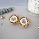 ビーズ刺繍𓍯たっぷりビーズドーナツピアス◌ ◌
