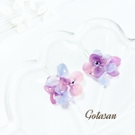 3色color 紫陽花 の イヤリング/ピアス