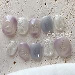 紫陽花カラーでバブルネイル🫧　　　❁.｡.:*:.｡.  ネイルチップ　成人式ネイル　ブライダルネイル　花嫁ネイル　お呼ばれネイル　梅雨ネイル　あじさいネイル　フラワーネイル　❁.｡.:*