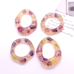 【送料無料】ハンドメイド　レジン　パーツセット　フープ　ドライフラワー　オレンジ