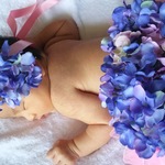 マタニティ サッシュ リボン ベルト 紫陽花
