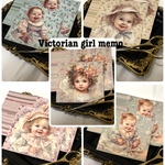 Victorian girl 8cm×8cm memo complete set