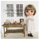 ミニチュア ドールハウス 背景ボード 壁 床 ブライス リカちゃん １／６ 家具 オビツ 棚 机 ドール ドール家具 カスタムブライス ハンドメイド シャビーシック 小物 キッチン台 キッチン