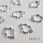 1434-S   フレームコネクター　不規則型　シルバー　8個