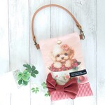 【ラスト①点!!】トイプードル×ストロベリー♡りぼんアクセント♡スマホポーチ