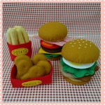 フェルト おままごと ハンバーガーセットＤ+ポテト1セット