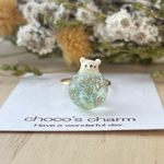 特別価格！【完成品】まんまるくまちゃんキラキラメロンソーダリング♪［フリーサイズ対応］