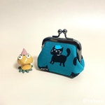 ねこ紳士の豆がま口　ミニがま口　小銭入れ　がま口