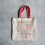 アルファベット刺繍トートバッグ　red