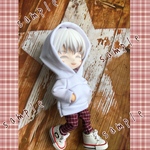 ねんどろいどどーる　服　ポケットに手を入れれるパーカー・白色&ズボン　no.20
