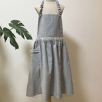 ♡シンプル可愛い:*子供ギャザーエプロン&三角巾。.:*☆Ｌ(140〜160)サイズ☆