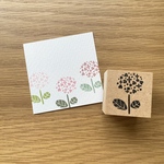 梅雨にピッタリ【紫陽花】イラストはんこ　3cm角　ラバースタンプ