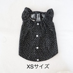 [犬服] XSサイズ 完成品 チワワ　　　　　　　　　　　ランダムドット柄 ブラック キャミソール ワンピース 背中開き バックオープン