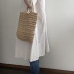 手編み 麻ひもバッグ 夏用 ショルダー カゴバッグ かごバッグ 手編みバッグ 麻紐