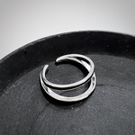 《再入荷》silver925 華奢2連風リング シルバーリング シルバー925 オープンリング カフリング デザイン【R-092】