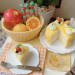 ミニチュア　フェイクスイーツ　フルーツミルクレープケーキ