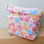 モモンガポーチ（２匹用）フルーツピンク×フランネルファー　カラビナなし