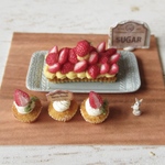 スクエアのストロベリータルトset🍓グレーうさぎ