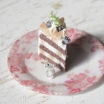 グレーうさぎ　白桃のショートケーキ🍰
