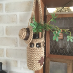 麻紐の一輪挿し&ミニカンカン帽