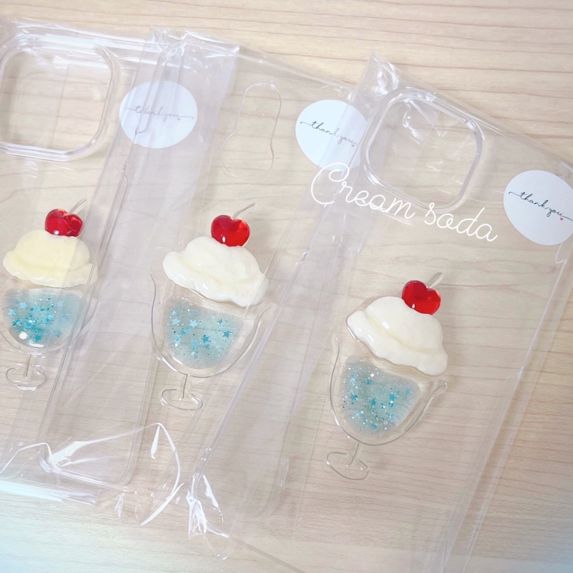 空色クリームソーダのスマホケース ｜キラキラ｜全機種オーダー