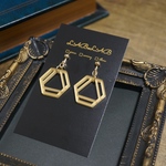 【8％off】ベンゼン環ピアス/イヤリング/ノンホールピアス(gold)