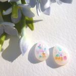 milkyシェルなみだピアス・ノンホールピアス