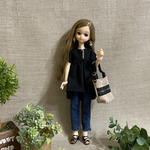 単品！ブラックのブラウス　リカちゃんサイズ