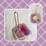ライトパープルとピンクの薔薇のキーホルダー