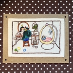 コザクラインコの刺繍アート