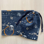 40×60 給食セット 巾着&ランチョンマット 宇宙スペースワールドビュー＊両紐