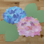 壁面飾り＊季節の花シリーズ【紫陽花•2色セット】梅雨　季節の花　あじさい　和紙