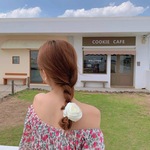 ホワイト　ローズモチーフ　シュシュ　ヘアゴム　ボリューム