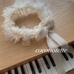 【再販】ふわふわリボンクラウン  ivory × lace  誕生日 ハーフバースデー リングガール Anniversary 記念日 お祝い