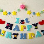 ブルー♡お誕生日ガーランド♪