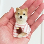アイス大好き♡柴犬のブローチ