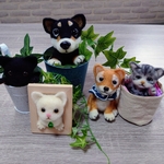 miluku３３様専用　羊毛フェルト猫ちゃんワンちゃん