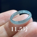 L93 氷種 藍水飄雪花 細身 11.5号 天然 グアテマラ産 A貨 本翡翠 くりぬき リング