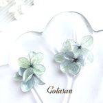自然color 紫陽花 の イヤリング／ピアス 