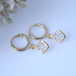 ゴールド×クリア フープピアス