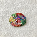 フェルトと羊毛と刺繍のクレイジーキルト風ブローチ2