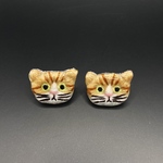 茶白猫のピアス(レジン)